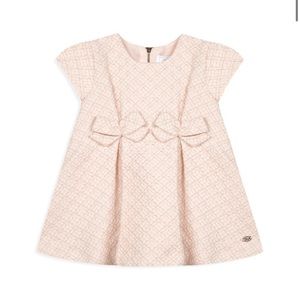 Tartine et Chocolat Light Pink Quilted Bow Dress